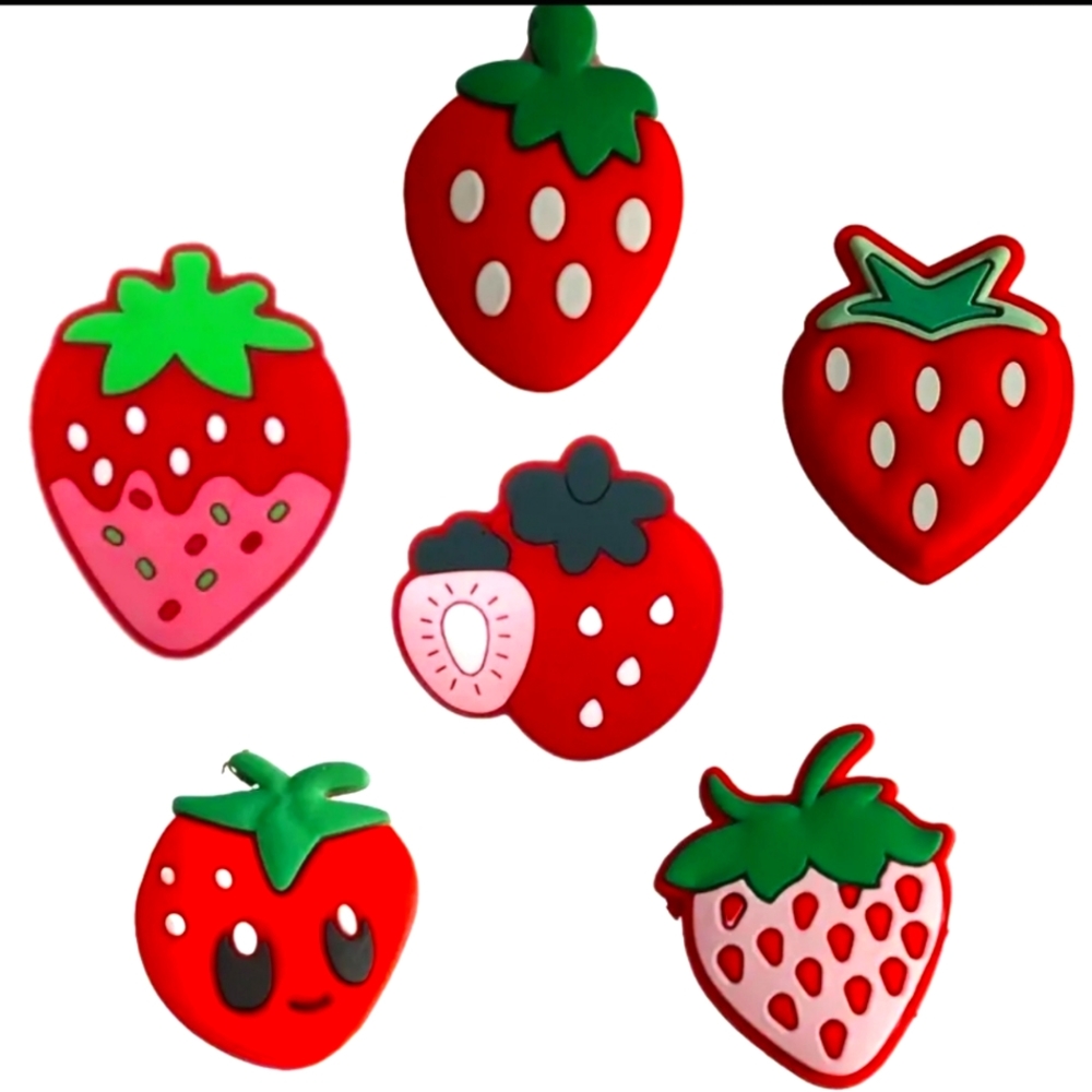 Strawberry Shoe Charms (6 Pack)